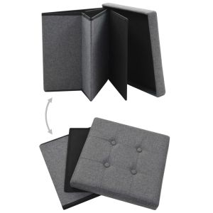 Opbergkruk inklapbaar kunstlinnen donkergrijs