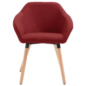 Eetkamerstoel stof wijnrood