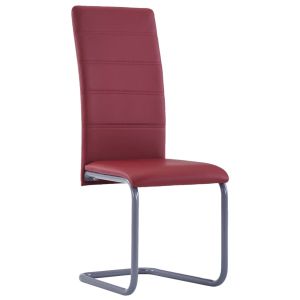 Eetkamerstoelen 2 st kunstleer rood