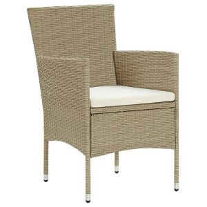 Tuinstoelen 4 st poly rattan beige