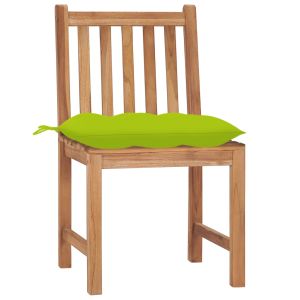 Tuinstoelen 2 st met kussens massief teakhout