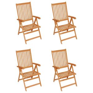 Tuinstoelen 4 st met beige kussens massief teakhout