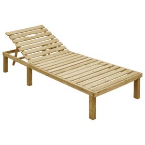 Ligbed met beige kussen geïmpregneerd grenenhout