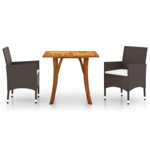 3-delige Tuinset bruin