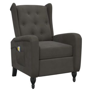 Massagestoel verstelbaar fluweel donkergrijs