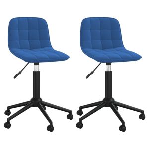 Eetkamerstoelen draaibaar 2 st fluweel blauw