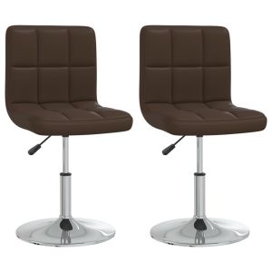 Eetkamerstoelen 2 st kunstleer bruin