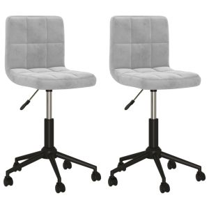 Eetkamerstoelen draaibaar 2 st fluweel lichtgrijs