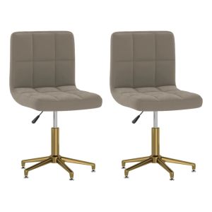 Eetkamerstoelen draaibaar 2 st fluweel lichtgrijs