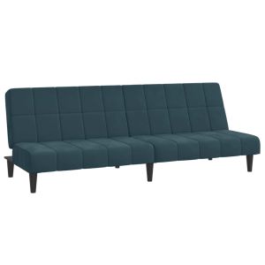 Slaapbank 2-zits fluweel blauw