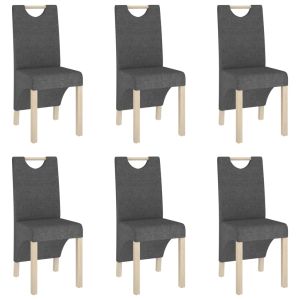 Eetkamerstoelen 6 st stof donkergrijs