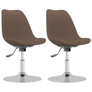 Eetkamerstoelen draaibaar 2 st stof taupe