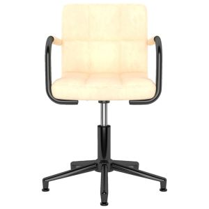 Eetkamerstoelen draaibaar 4 st fluweel crèmekleurig