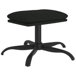 Voetenbank 60x60x39 cm microvezelstof zwart