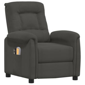 Massagestoel elektrisch microvezelstof donkergrijs