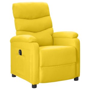 Fauteuil verstelbaar elektrisch stof mosterdgeel