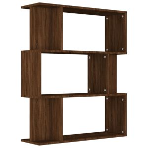Boekenkast / kamerscherm 80x24x96 cm bewerkt hout bruineiken