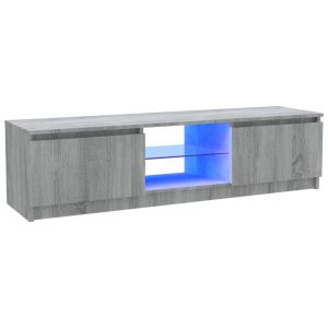 Tv-meubel met LED-verlichting 120x30x35,5 cm grijs sonoma eiken