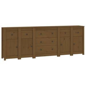 Dressoir 230x35x80 cm massief grenenhout honingbruin