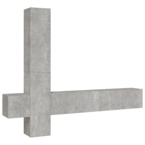 5-delige Tv-meubelset bewerkt hout betongrijs