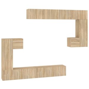 Tv-wandmeubel bewerkt hout sonoma eikenkleurig