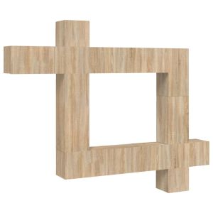 9-delige Tv-meubelset bewerkt hout sonoma eikenkleurig