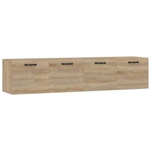 Wandkasten 2 st 60x36,5x35 cm bewerkt hout sonoma eikenkleurig