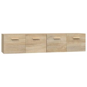 Wandkasten 2 st 80x35x36,5 cm bewerkt hout sonoma eikenkleurig