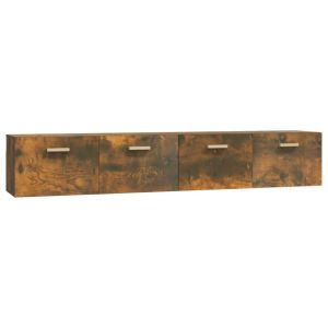 Wandkasten 2 st 100x36,5x35cm bewerkt hout gerookt eikenkleurig