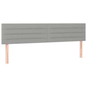 Hoofdborden 2 st 80x5x78/88 cm stof lichtgrijs