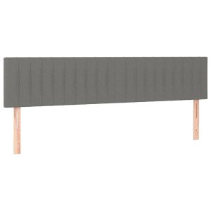 Hoofdborden 2 st 80x5x78/88 cm stof donkergrijs