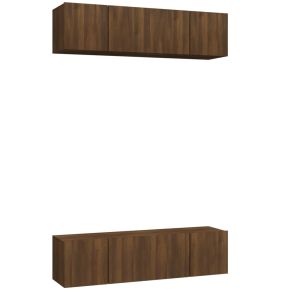 Tv-meubelen 4 st 60x30x30 cm bewerkt hout bruineikenkleurig