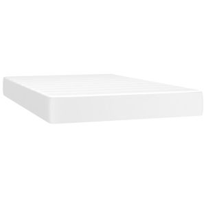 Pocketveringmatras 120x200x20 cm kunstleer wit