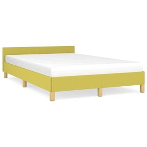 Bedframe met hoofdeinde stof groen 120x200 cm
