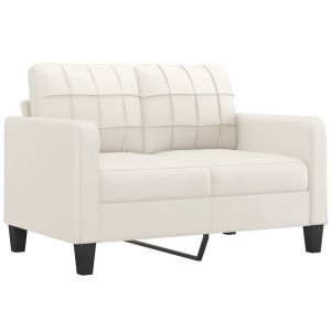 Tweezitsbank 120 cm kunstleer crèmekleurig