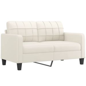 Tweezitsbank 140 cm kunstleer crèmekleurig