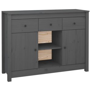 Dressoir 100x35x74,5 cm massief grenenhout grijs