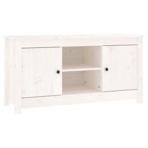 Tv-meubel 103x36,5x52 cm massief grenenhout wit