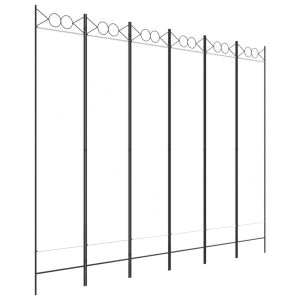 Kamerscherm met 6 panelen 240x200 cm stof wit