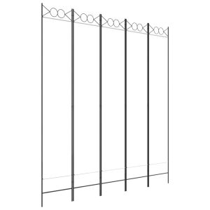 Kamerscherm met 5 panelen 200x220 cm stof wit