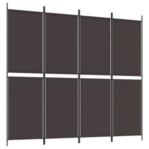 Kamerscherm met 4 panelen 200x180 cm stof bruin