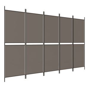 Kamerscherm met 5 panelen 250x180 cm antracietkleurig