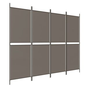 Kamerscherm met 4 panelen 200x220 cm stof antracietkleurig
