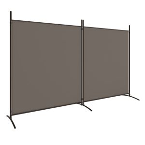 Kamerscherm met 2 panelen 346x180 cm stof antracietkleurig