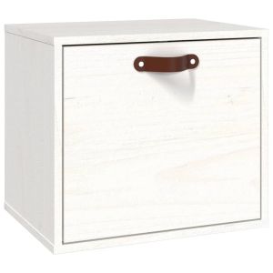 Wandkast 40x30x35 cm massief grenenhout wit