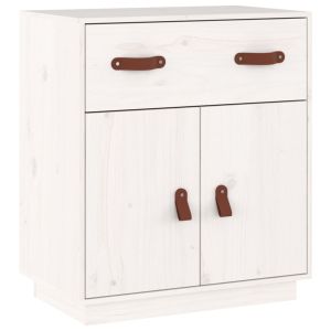Dressoir 65,5x40x75 cm massief grenenhout wit