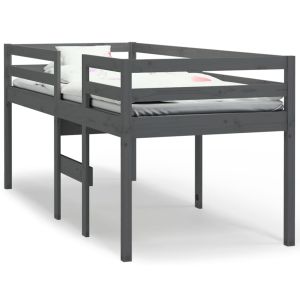 Hoogslaper massief grenenhout grijs 90x190 cm