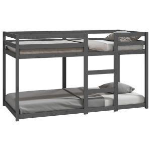Stapelbed massief grenenhout grijs 90x190 cm