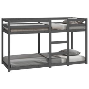 Stapelbed massief grenenhout grijs 75x190 cm