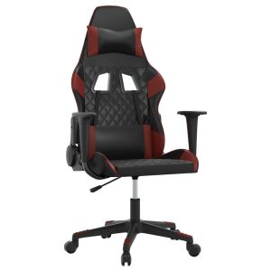 Gamestoel kunstleer zwart en wijnrood